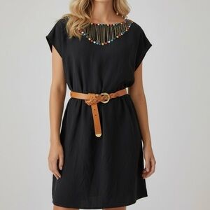 Petticoat Alley 100% Silk Beaded Fringe Dress